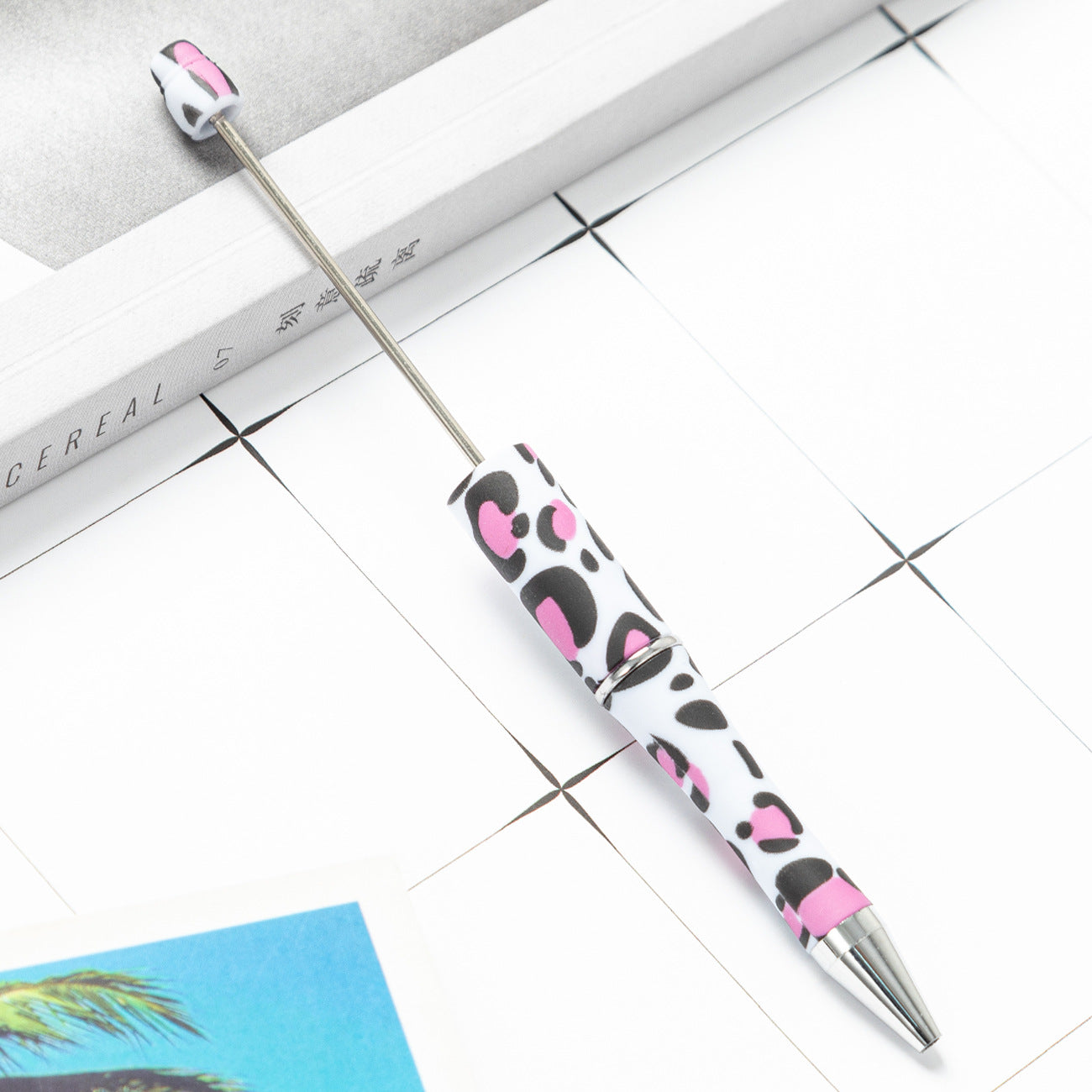 Wholesale Beadable Pens Cow Print Leopard Print Christmas Plastic Pen DIY for Beaded